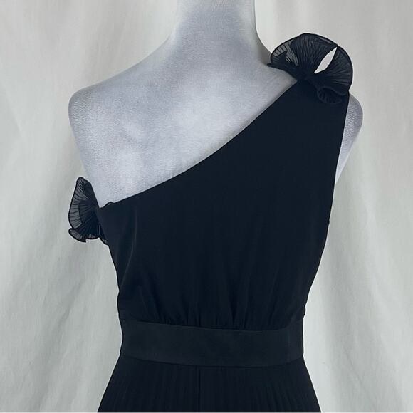 Max And Cleo Black Ruffled Pleated BalletCore Party Event Dress NWOT Size 6 - Picture 6 of 12